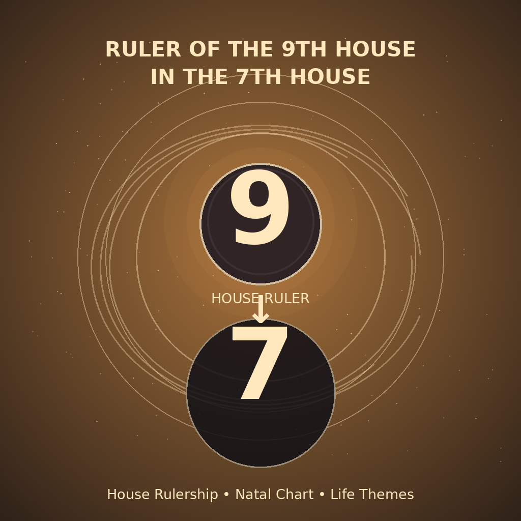Ruler of the 9th House in the 7th House
