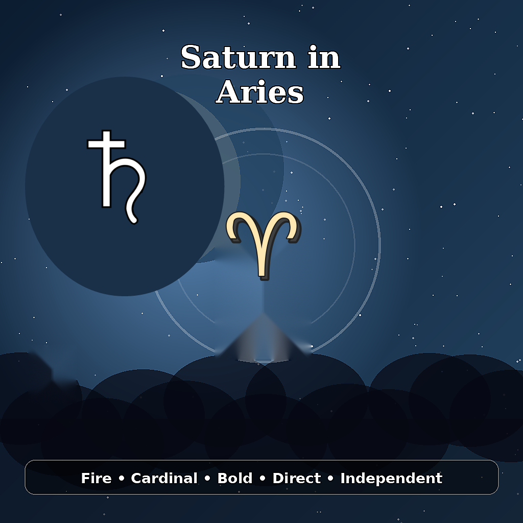 Saturn in Aries astrology meaning image