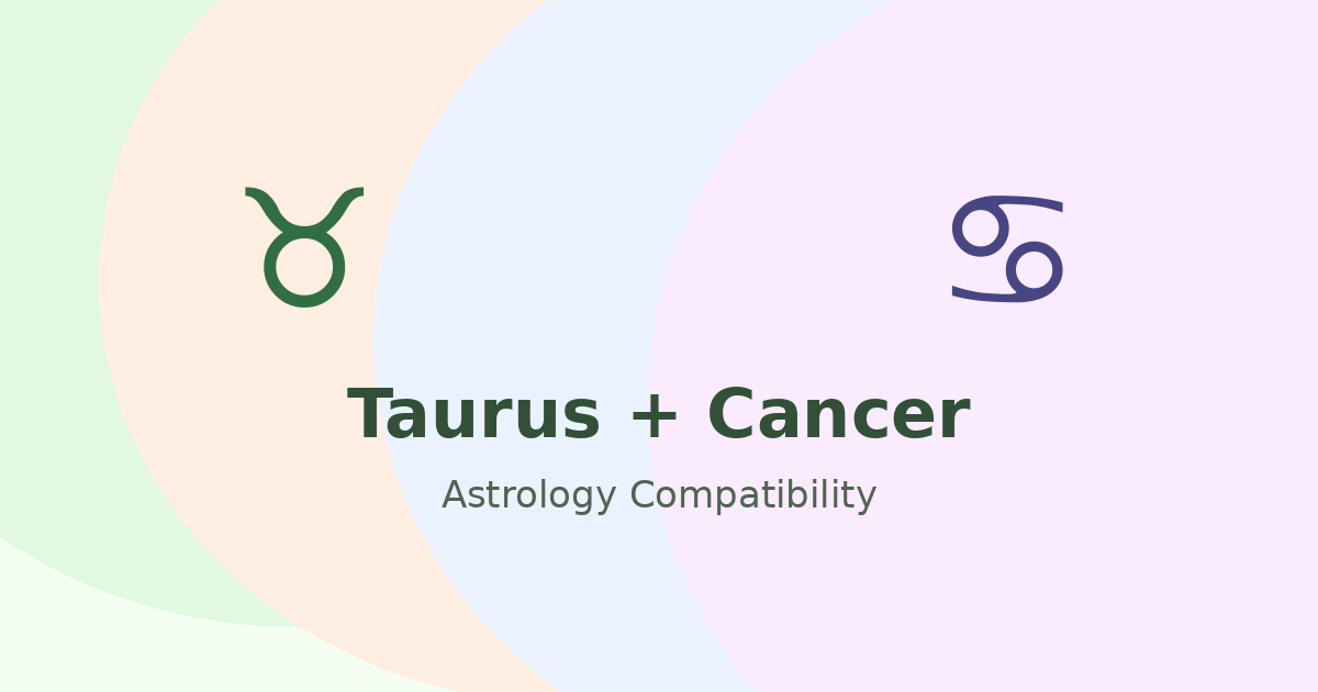 Taurus and Cancer Compatibility astrology compatibility image