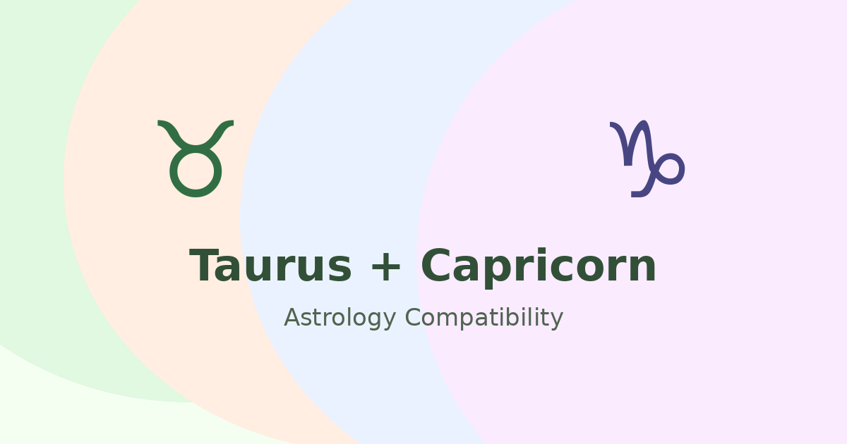 Taurus and Capricorn Compatibility astrology compatibility image