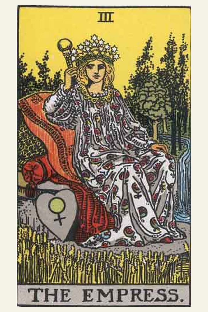 The Empress tarot card meaning with symbolic spiritual artwork for tarot readings.